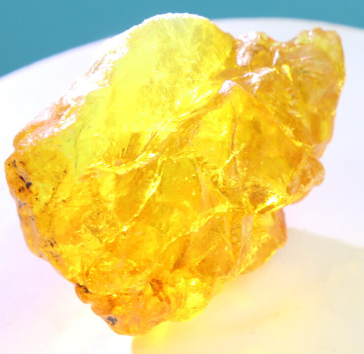 Beautiful Natural Dominican Crystal Clear Deep Yellow Amber Rough Specimen 67mm – photo 9