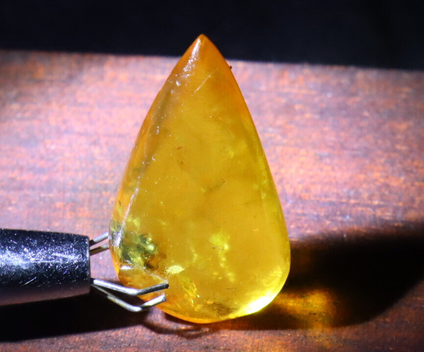 Lovely Nat. Crystal Clear Yellow Amber Polished Pendant Stone 29mm free drilling – photo 5