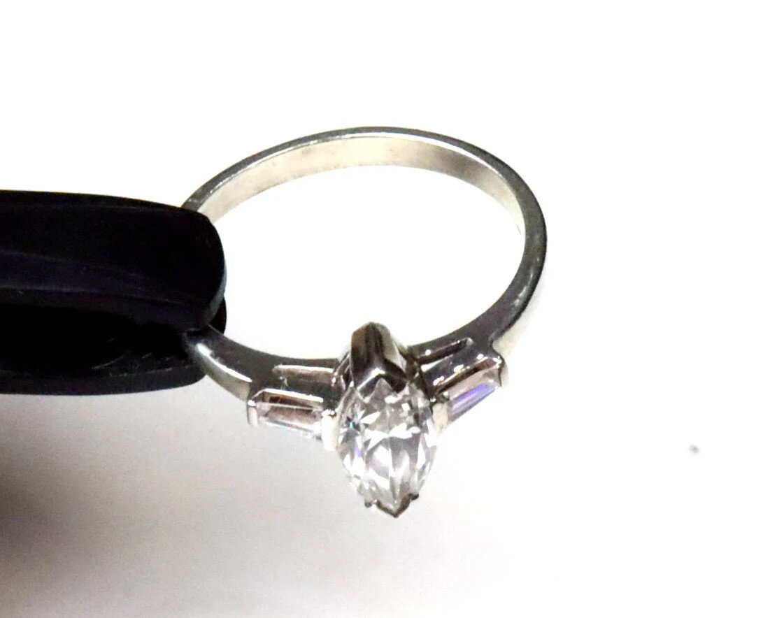 Impressive Clear White Cubic Zirconia CZ .925 Sterling Silver Ring #8.5 – photo 6