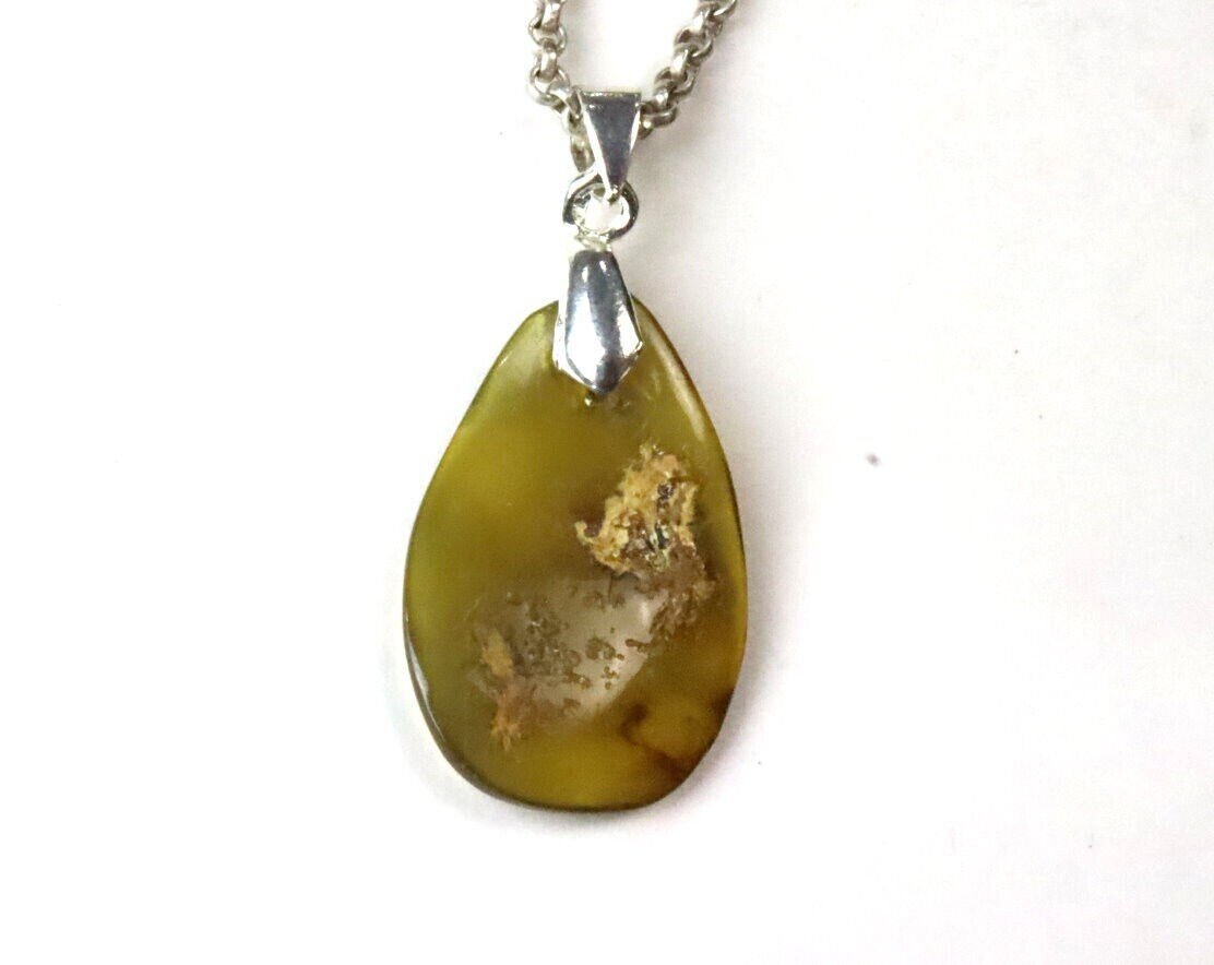 Unique Dominican genuine Natural Clear Light Green Amber Pendant 42mm – photo 6