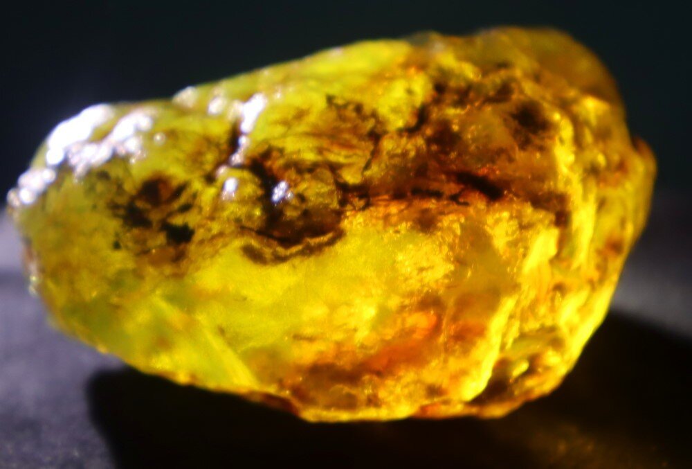 Exquisite Natural Dominican Crystal Clear Orange Blue Amber Rough Specimen 65mm – photo 12