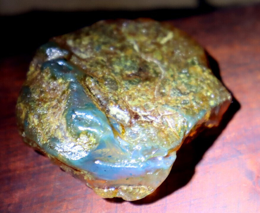Impressive Natural Crystal Clear Sky Blue Yellow Amber Rough Specimen 54mm 24g – photo 3