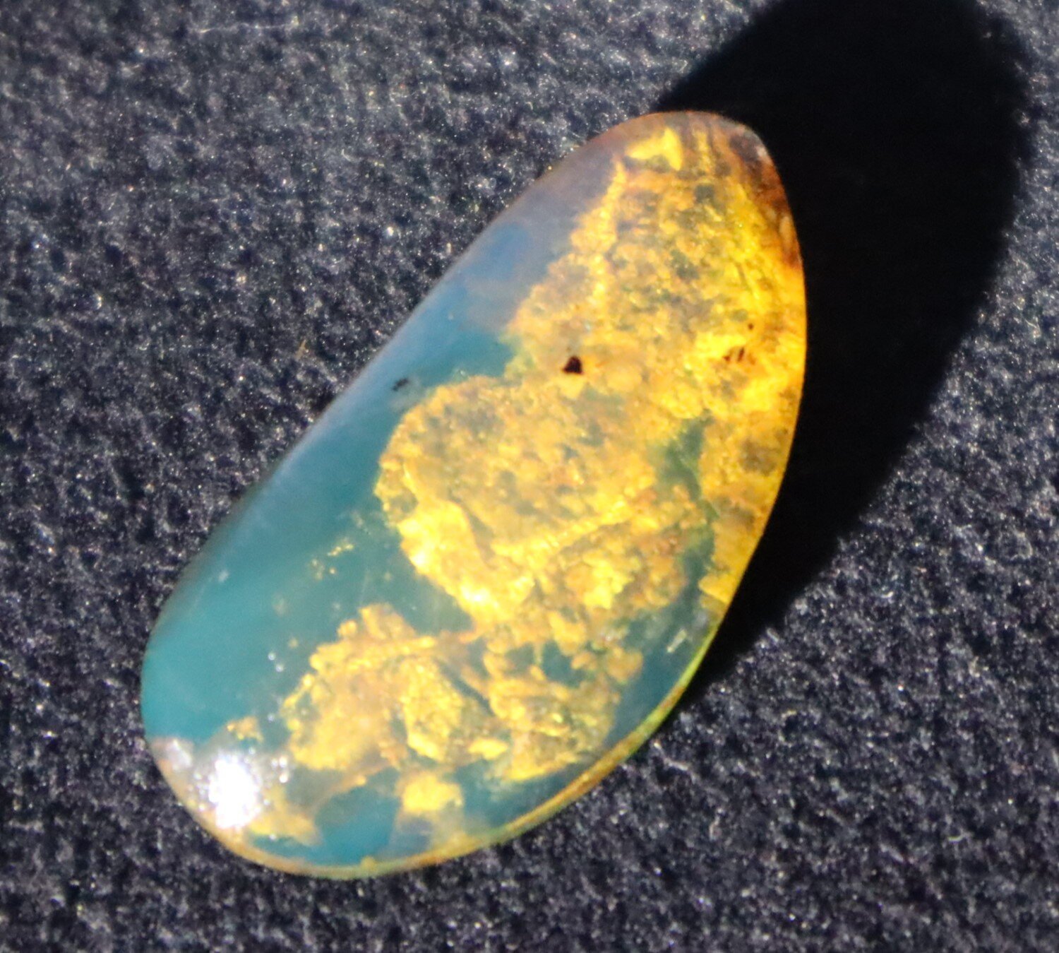 Beautiful Natural Clear Light Blue Amber Cabochon polished stone 27mm – photo 5