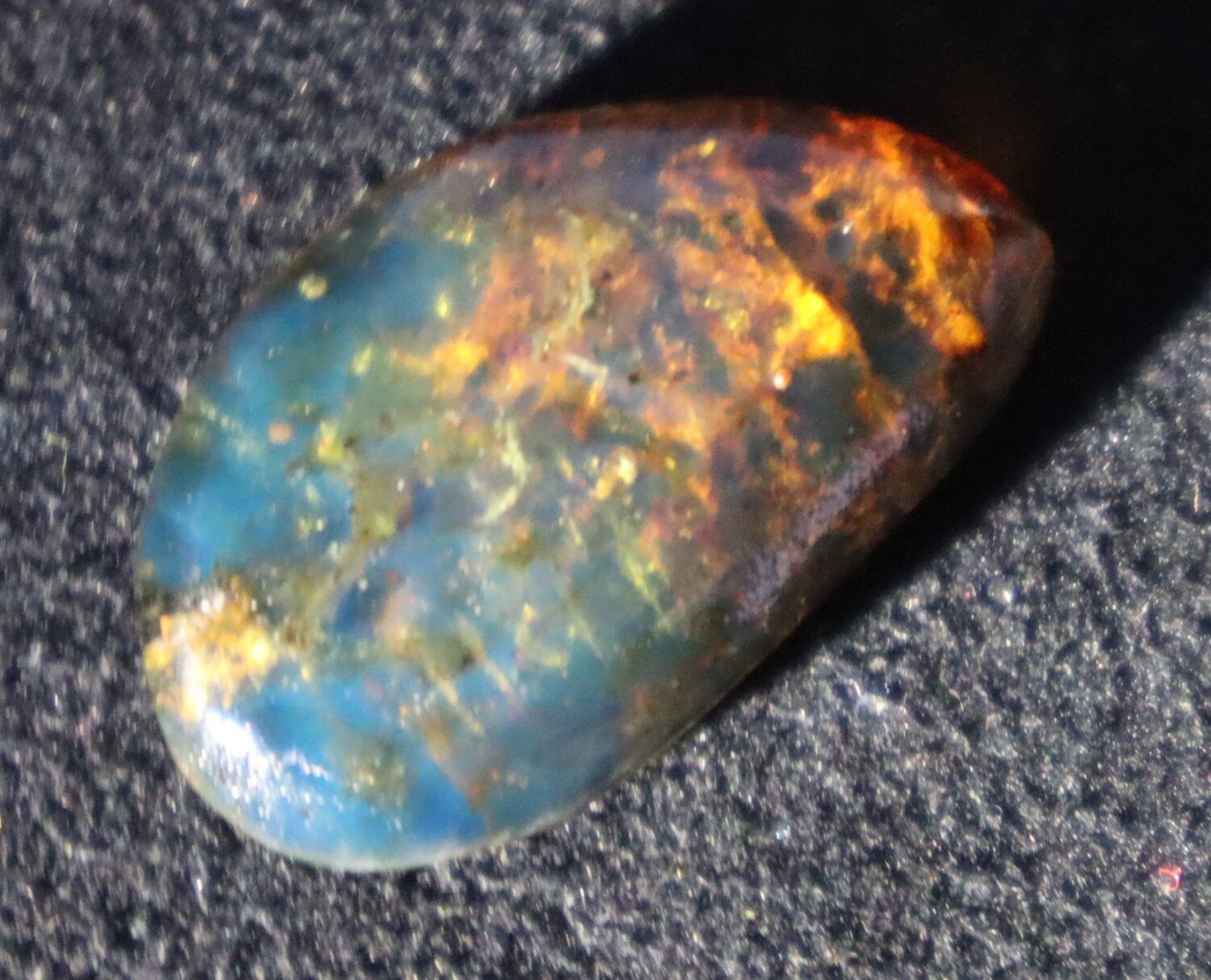 Beautiful Natural Transl. Deep Blue Amber Cabochon 27mm free drilling and hook – photo 10