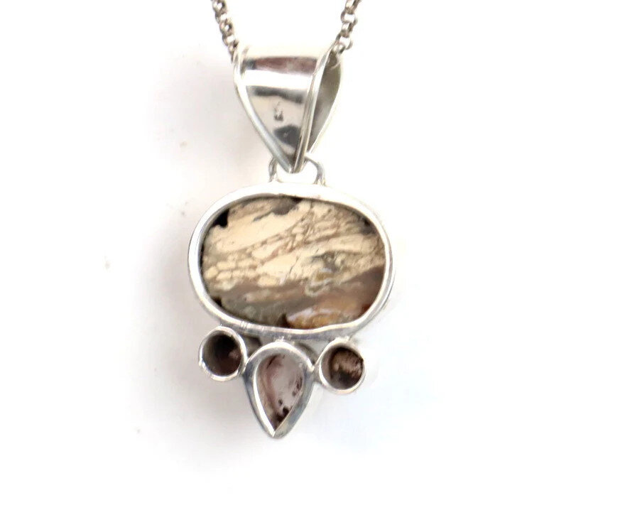 Exquisite Handcarved Natural Smoky Brown Wild Horse Jasper .925 Sterling Silver – photo 7