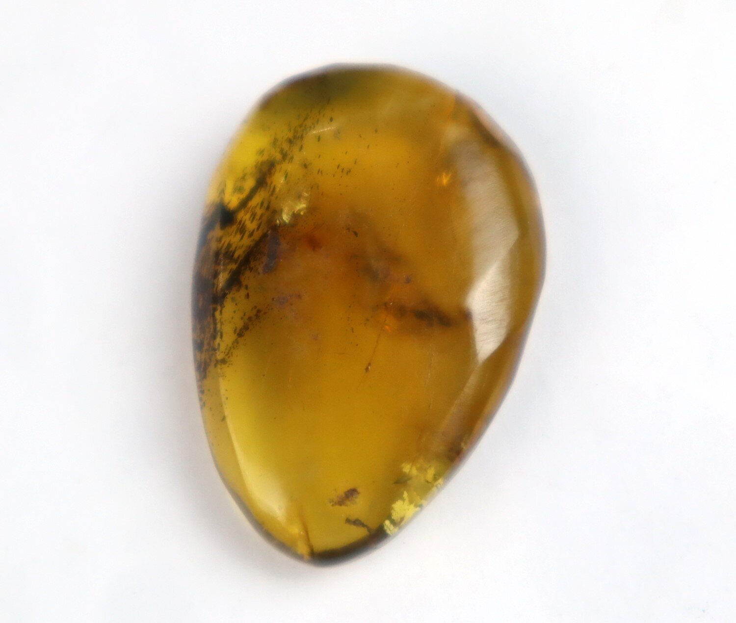 💠 Natural Dominican Clear Golden Green Amber Polished Stone (28 mm) – photo 9