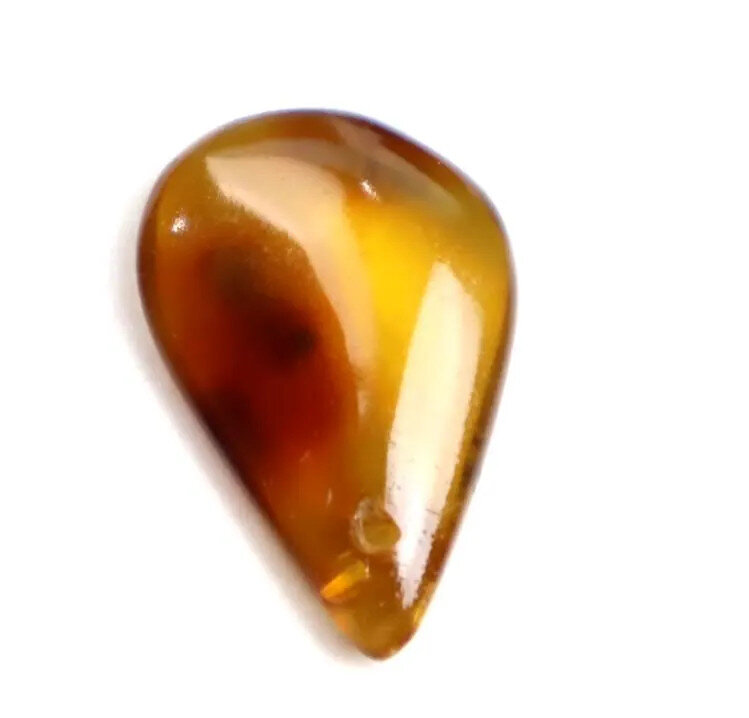 Impressive Drilled Natural Dominican Crystal Clear Yellow Brown Amber Polished – photo 6