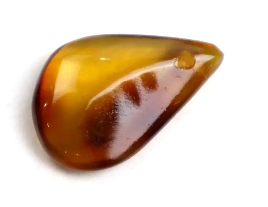 Impressive Drilled Natural Dominican Crystal Clear Yellow Brown Amber Polished – photo 9