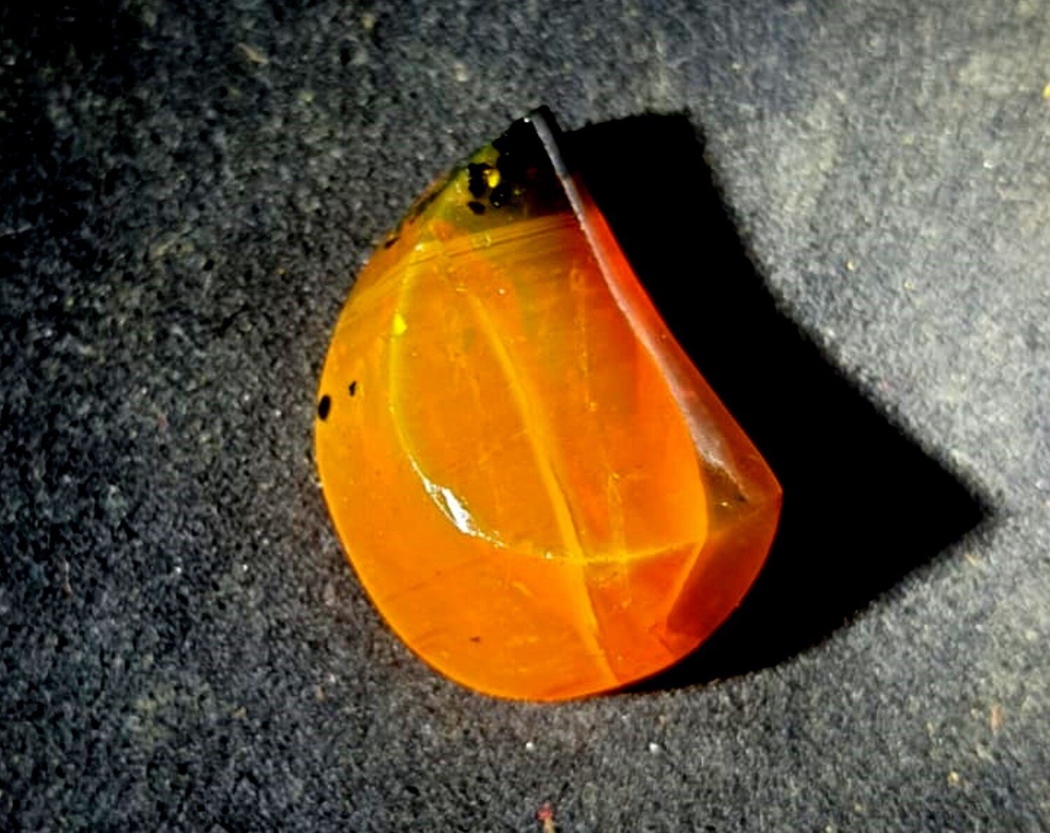 🧡 Finest Natural Dominican Clear Deep Orange Amber – Faceted & Polished 32mm – photo 5