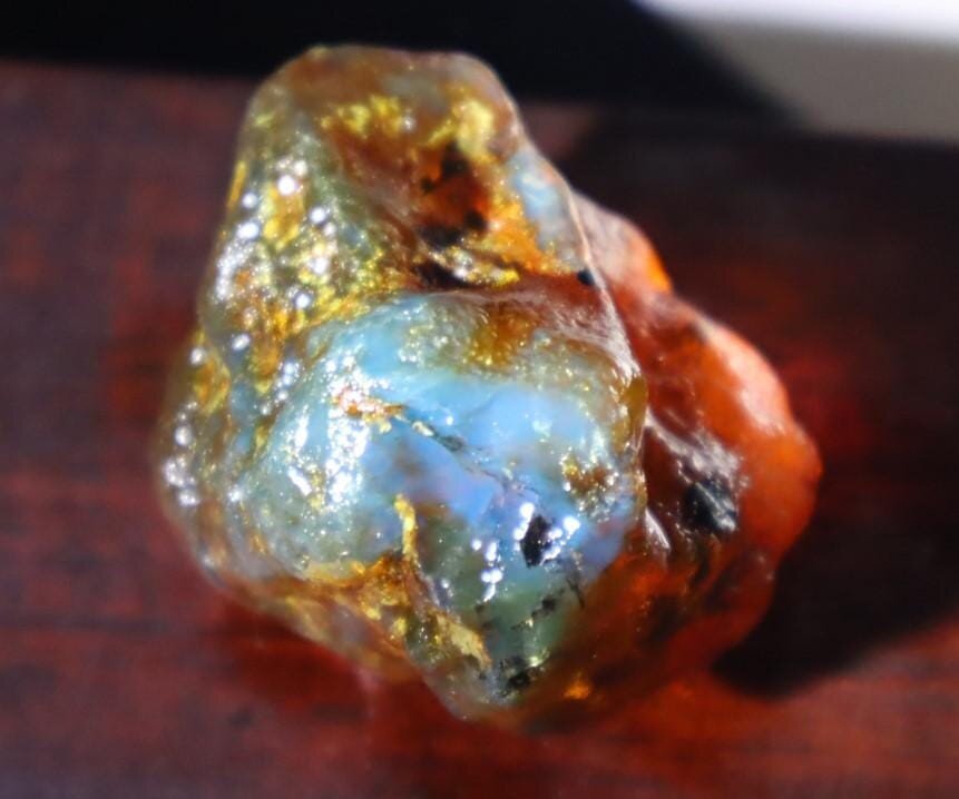 Impressive Natural Dominican Crystal Clear Green Blue Amber Rough Specimen 45mm – photo 6