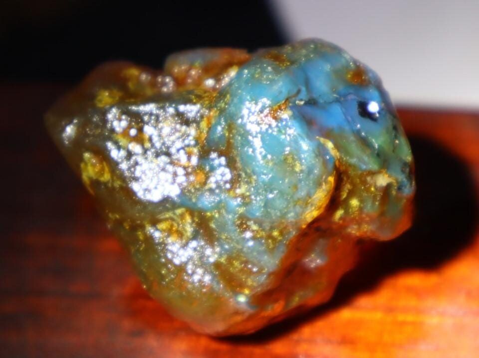 Impressive Natural Dominican Crystal Clear Green Blue Amber Rough Specimen 45mm – photo 7