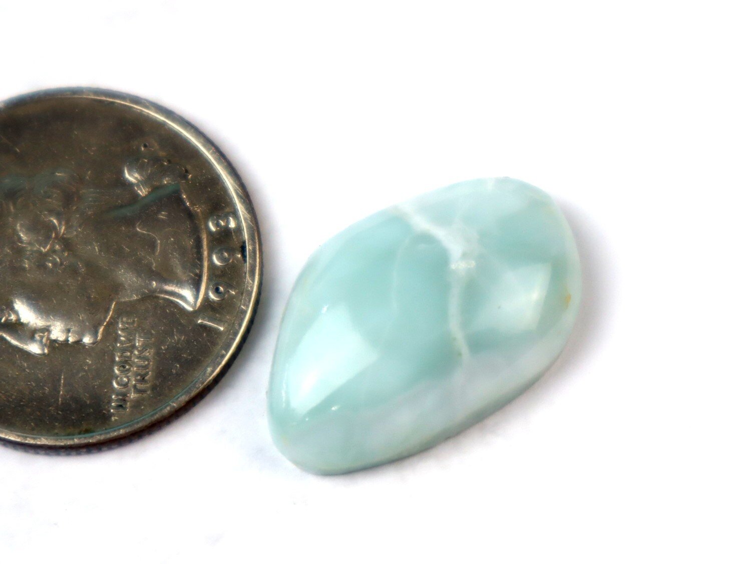 Lovely Natural Light Blue Larimar Cabochon 23mm – photo 4
