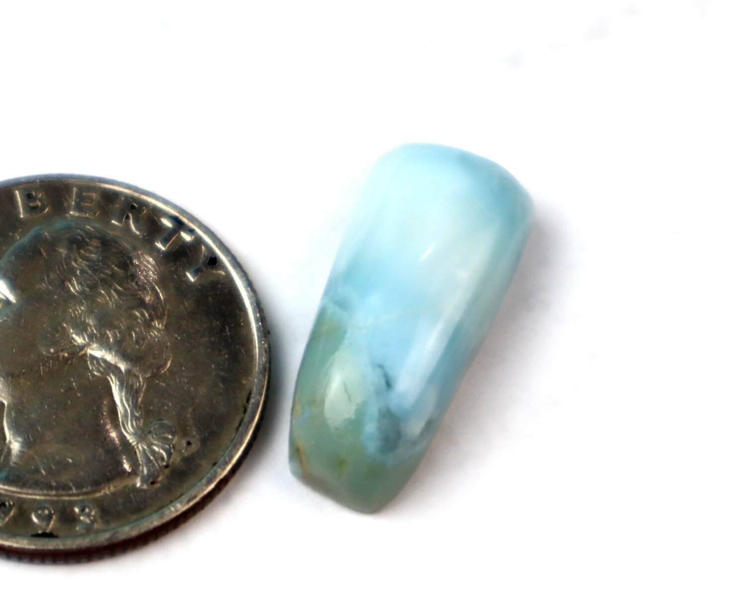 Natural Green Blue Larimar Cabochon 22mm – photo 7