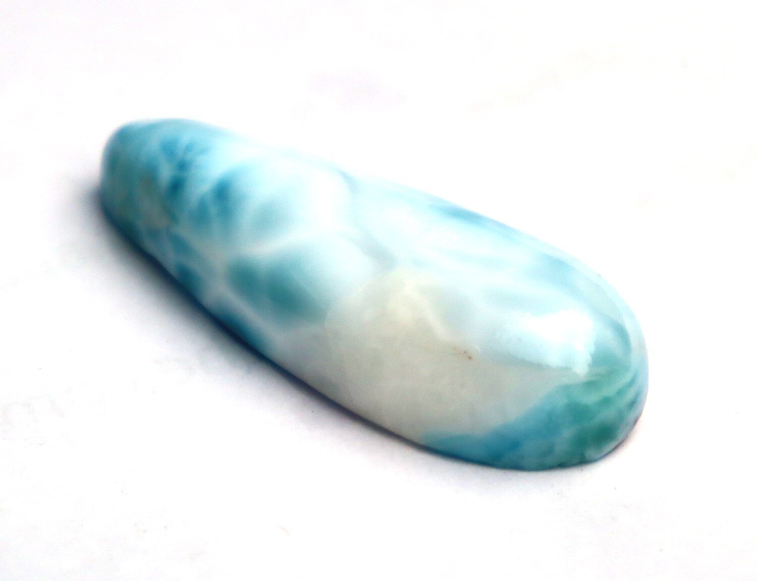 Rarest Natural Sky Blue Larimar Cabochon – 44mm Teardrop | 63ct | Dominican Rep. – photo 6