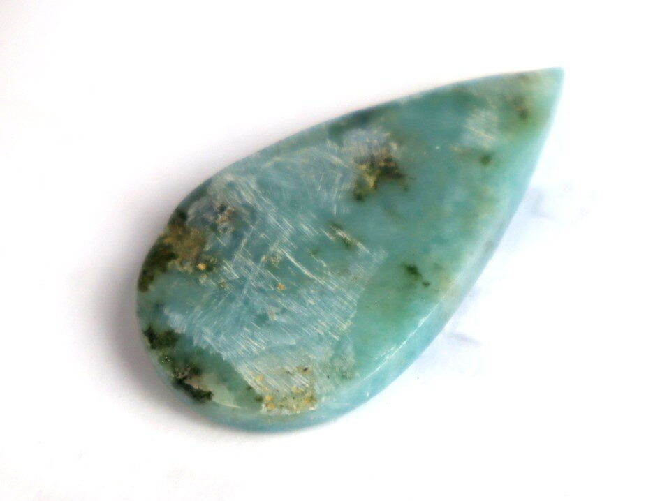 Impressive Natural Dominican Ocean Blue Larimar Polished Stone Cabochon 47mm – photo 11