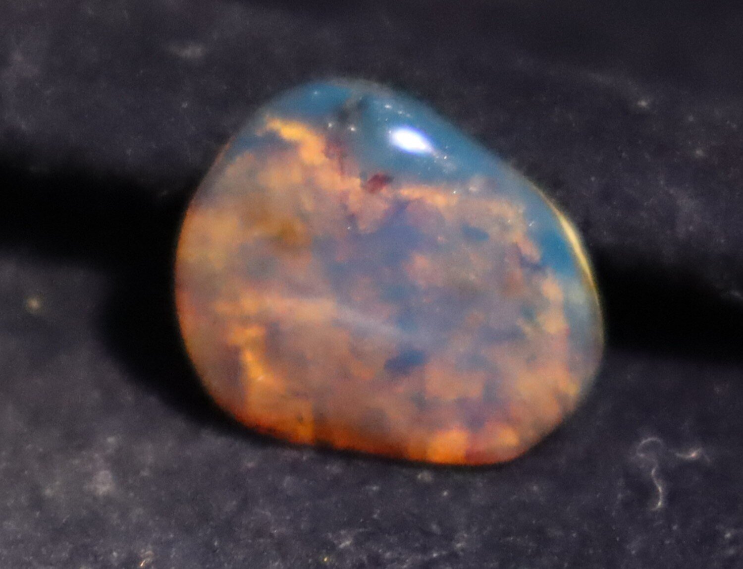 Lovely Natural Dominican Transl. Royal Blue Amber Polished Cabochon Stone 15mm – photo 9