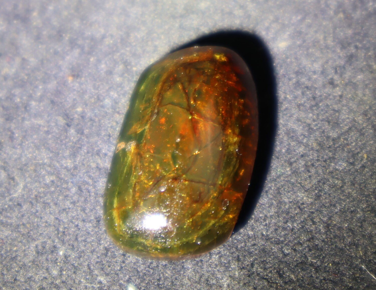 Natural Dominican Translucent Green Yellow Amber Polished Cabochon 23mm – photo 9