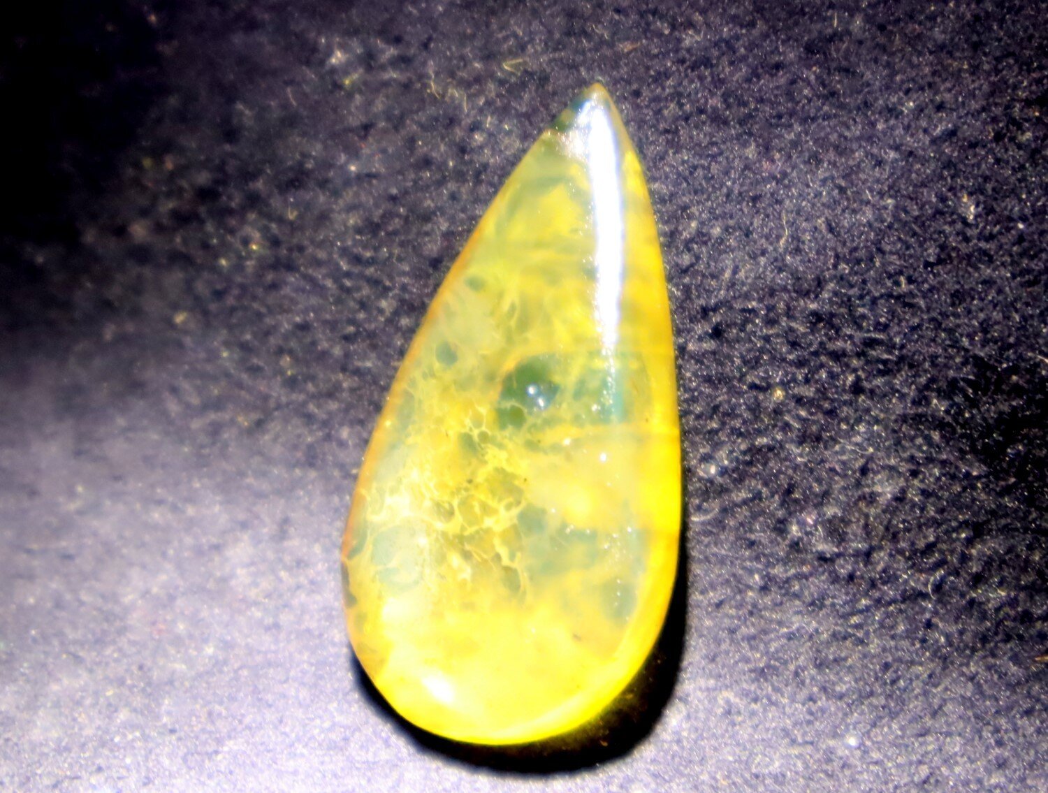 Exquisite Natural Dominican Translucent Yellow Blue Amber Polished Stone 28mm – photo 5